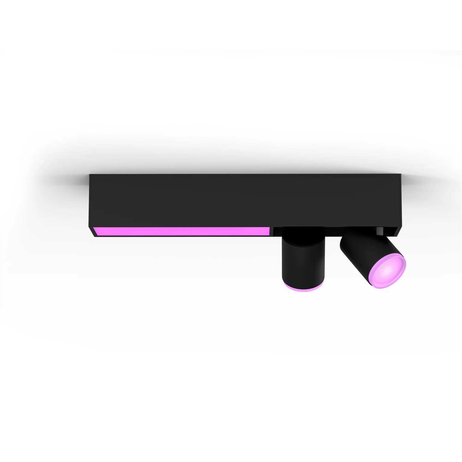 Philips Hue Centris - Set di 2 Faretti a Soffitto Dimmerabili, Nero, 16 Milioni di Colori, Controllo tramite App e Compatibile con Amazon Alexa