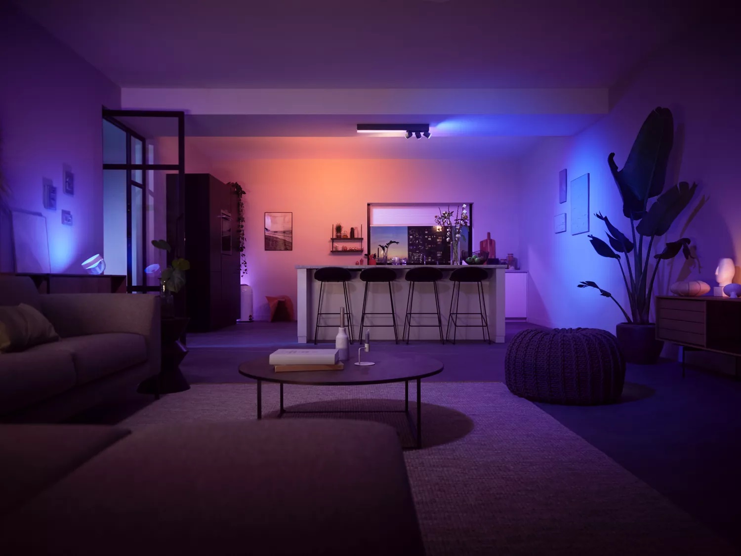 Philips Hue White & Color Ambiance Centris - Set di 3 Faretti a Soffitto Dimmerabili, 16 Milioni di Colori, Controllo App e Compatibile con Amazon Alexa, Nero