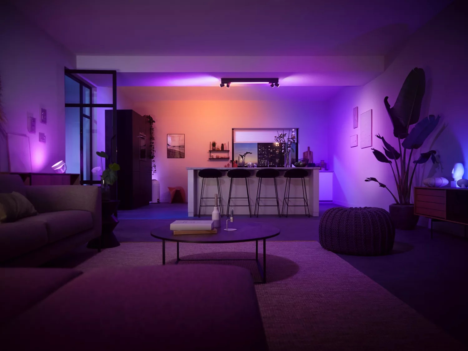 Philips Hue White & Color Ambiance Centris - Set di 4 Faretti a Soffitto Dimmerabili, 16 Milioni di Colori, Controllo App e Compatibile con Amazon Alexa, Nero