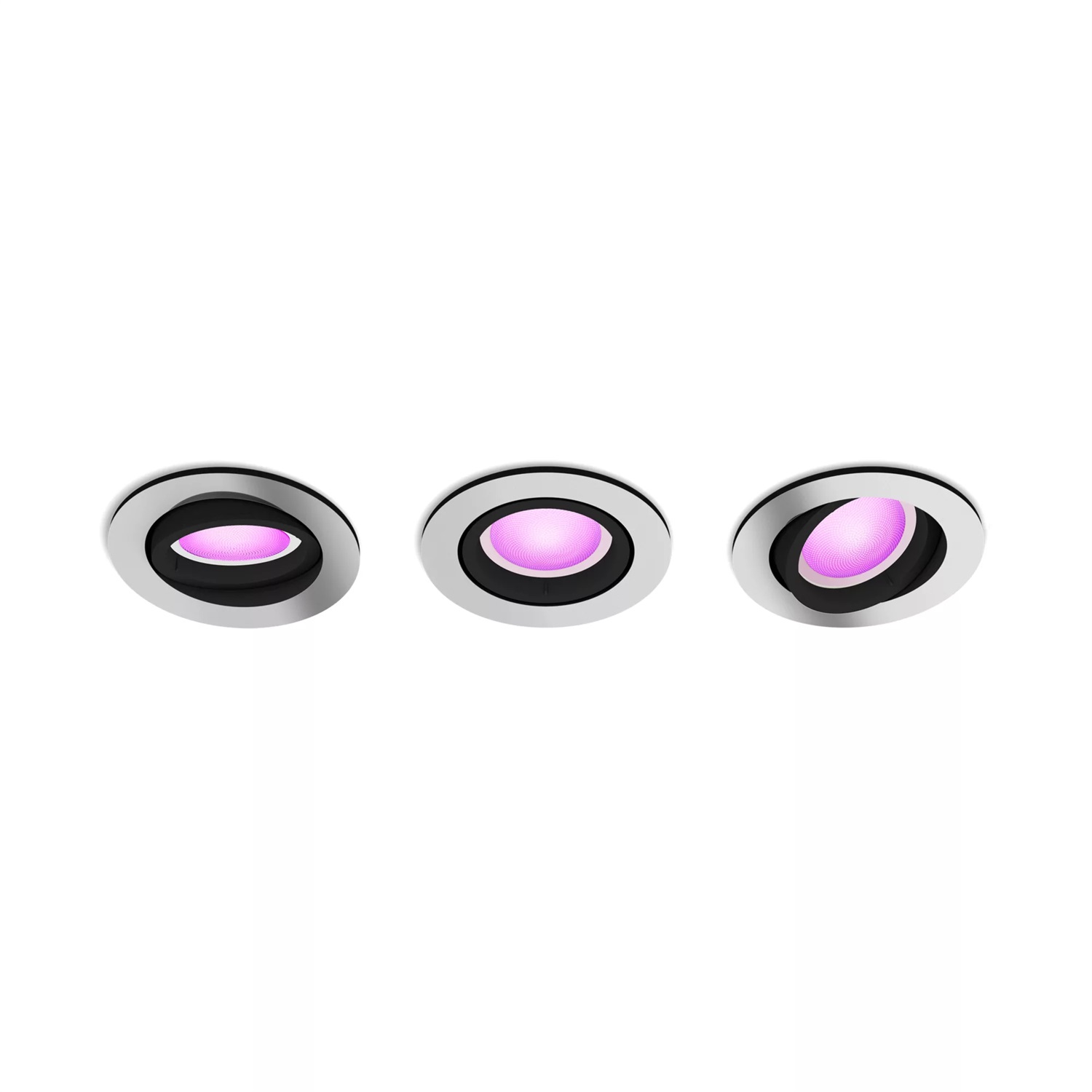 Philips Hue White & Color Ambiance Centura - Set da 3 Faretti da Incasso Rotondi, Dimmerabili, Controllo Intelligente della Luce, Orientabili e Inclinabili, 16 Milioni di Colori