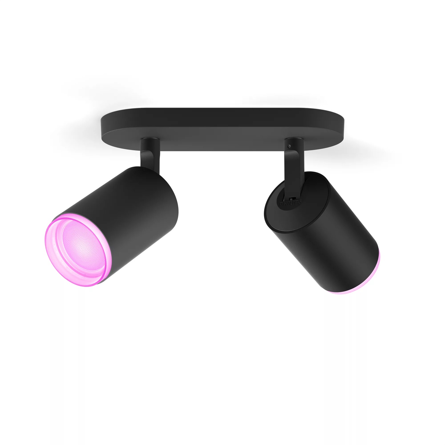 Philips Hue White & Color Ambiance Fugato Faretto Luminoso Intelligente Nero 2x350lm Dimmerabile 16 Milioni di Colori Controllabile tramite App e Compatibile con Amazon Alexa