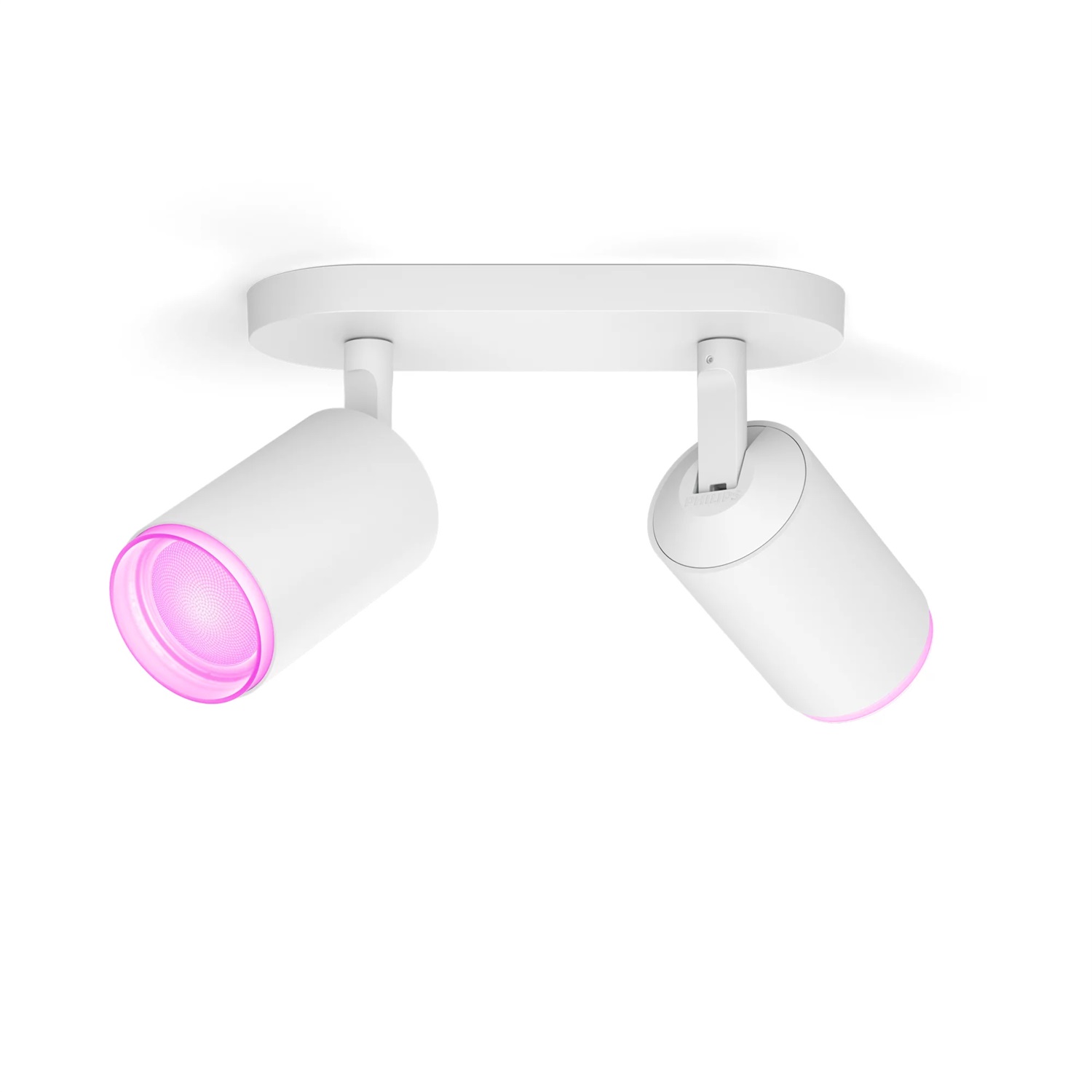 Philips Hue White & Color Ambiance Fugato Faretto Luminoso Intelligente 4,2 W Bluetooth, 2x350lm, Dimmerabile, 16 Milioni di Colori, Controllabile tramite App e Compatibile con Amazon Alexa