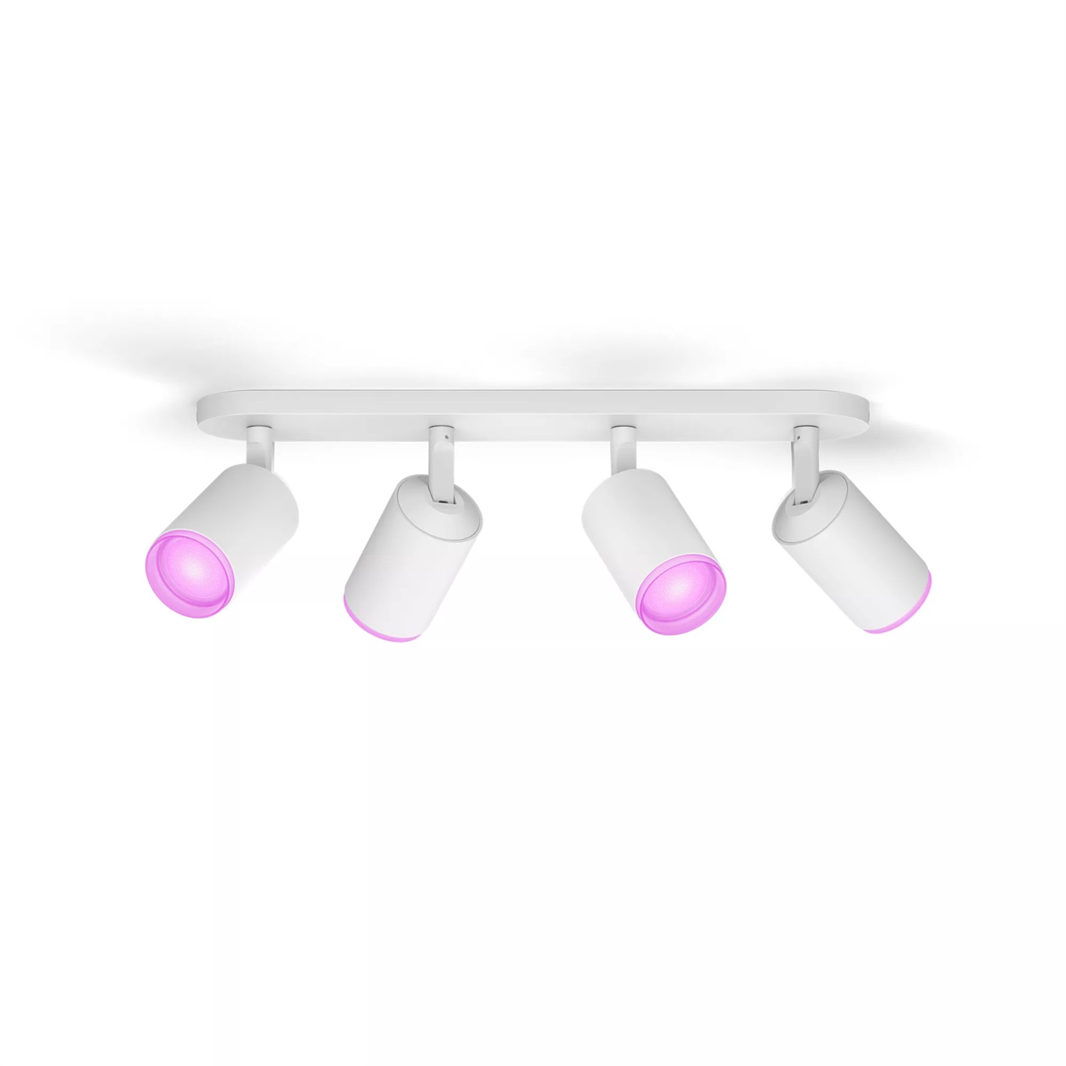 Philips Hue White & Color Ambiance Fugato Faretto Intelligente GU10 - 4x350lm, Dimmerabile, 16 Milioni di Colori, Controllo tramite App e Compatibile con Amazon Alexa