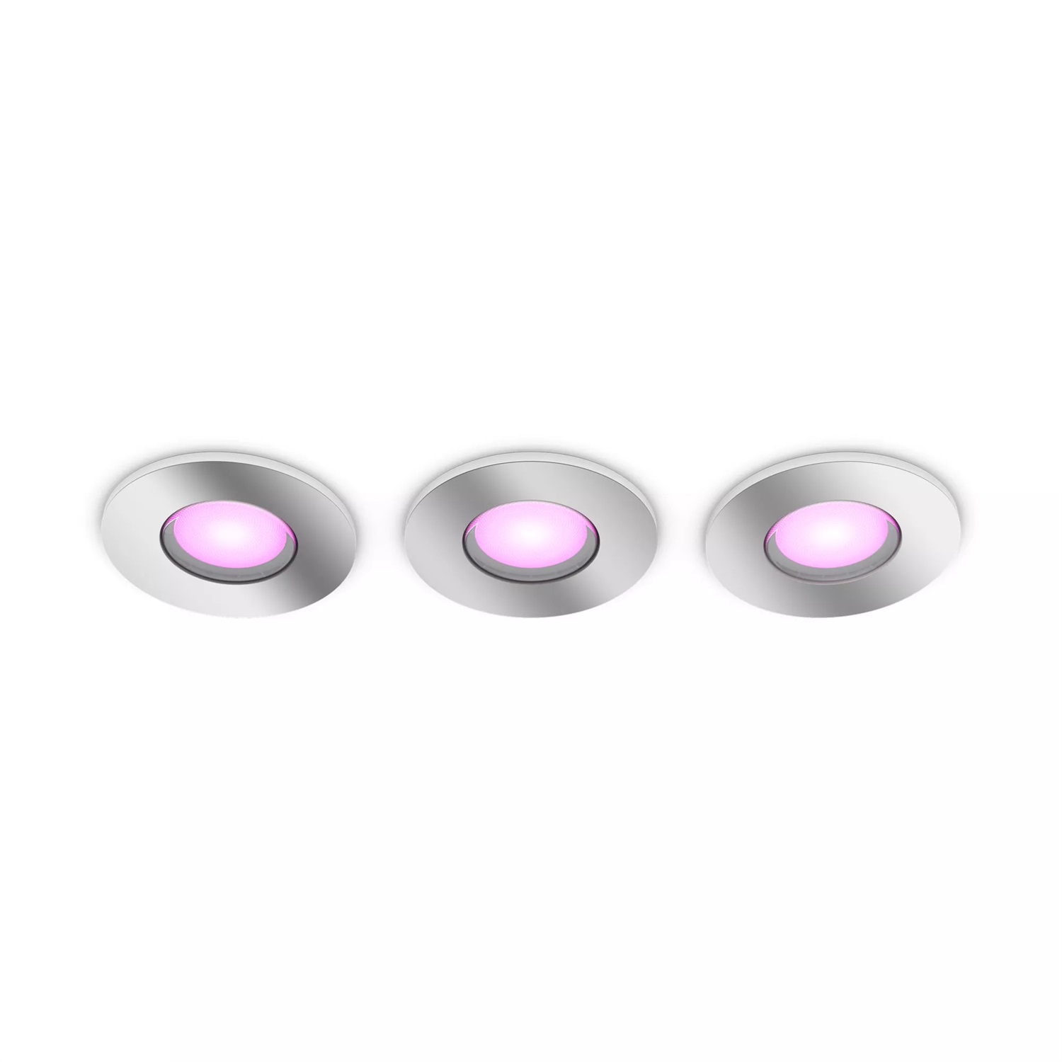Philips Hue White & Color Ambiance Xamento - Lampada da Incasso Set da 3 GU10, Argento, Dimmerabile, Controllo Intelligente, 16 Milioni di Colori