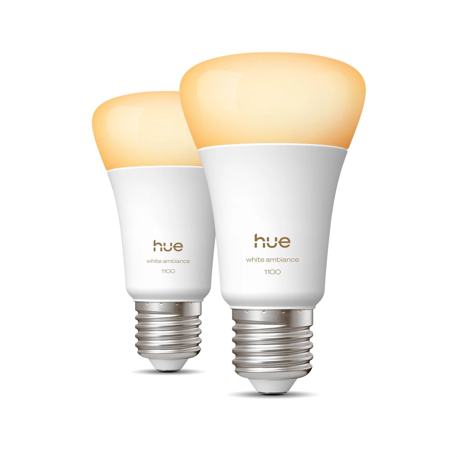 Philips Hue A60 - Lampadine LED Smart E27 White Ambiance, 1100 Lumen, Confezione da 2, Compatibili con Alexa e Google Assistant