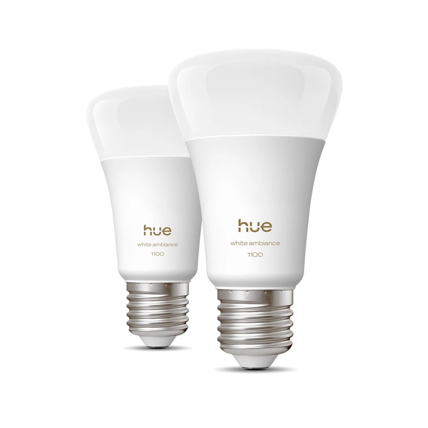 Philips Hue A60 - Lampadine LED Smart E27 White Ambiance, 1100 Lumen, Confezione da 2, Compatibili con Alexa e Google Assistant