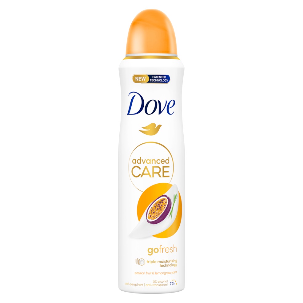 Dove Advanced Care Deodorante Spray Passion Fruit & Lemongrass 150 ml - Protezione 72 ore con aroma tropicale