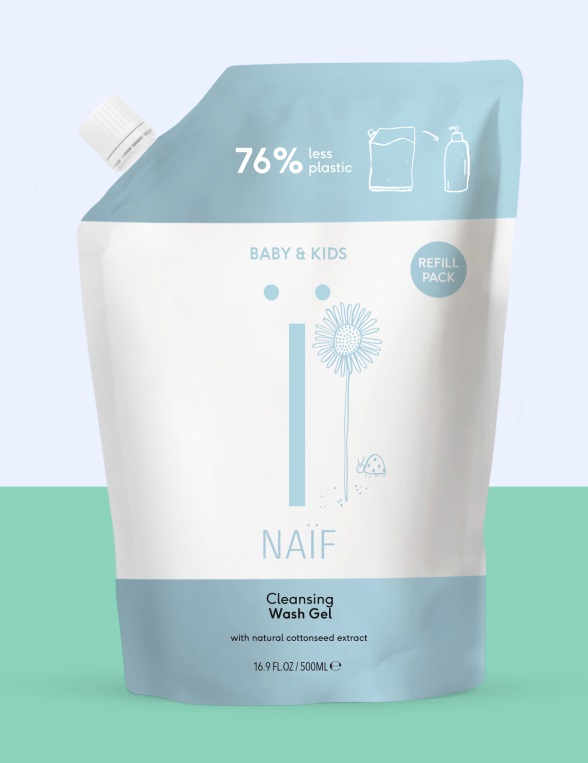 Naïf Gel Detergente Delicato 500ml - Per Neonati e Bambini, Vegan e Naturale, Ideale per Pelli Sensibili