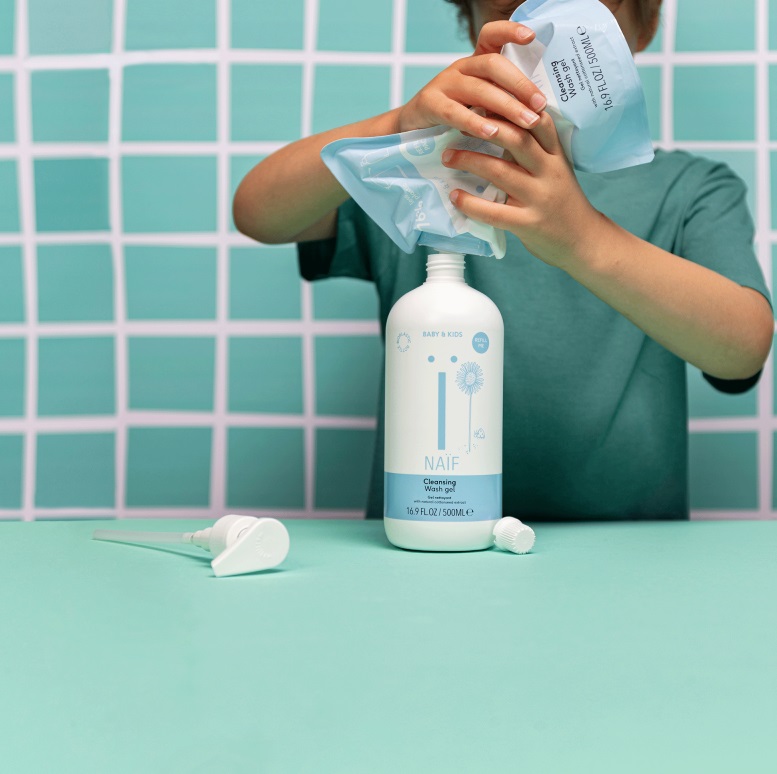 Naïf Gel Detergente Delicato 500ml - Per Neonati e Bambini, Vegan e Naturale, Ideale per Pelli Sensibili