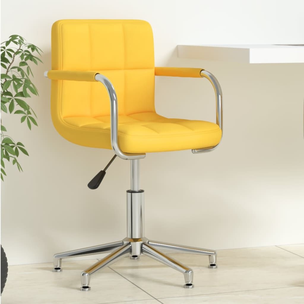 vidaXL Sedia da Ufficio Girevole Giallo Senape in Tessuto - Design Elegante e Comfort Ottimale