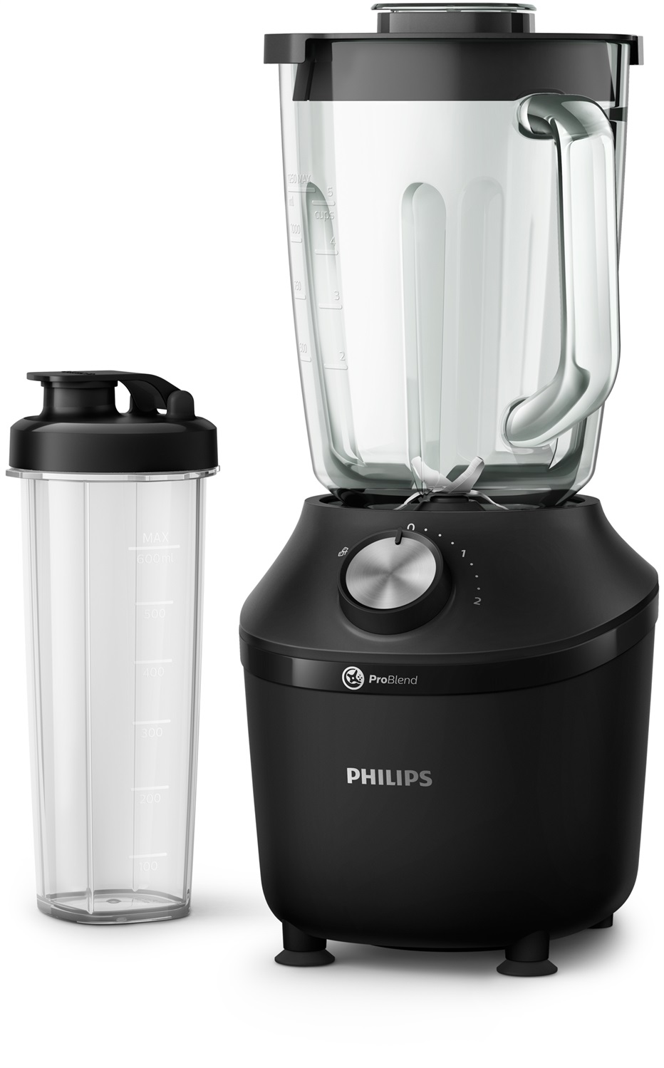 Philips Frullatore Serie 3000 HR2291/41 - 600W, Caraffa in Vetro da 2L, Tecnologia ProBlend, Funzione Pulse, Tritaghiaccio, Lame in Acciaio Inox