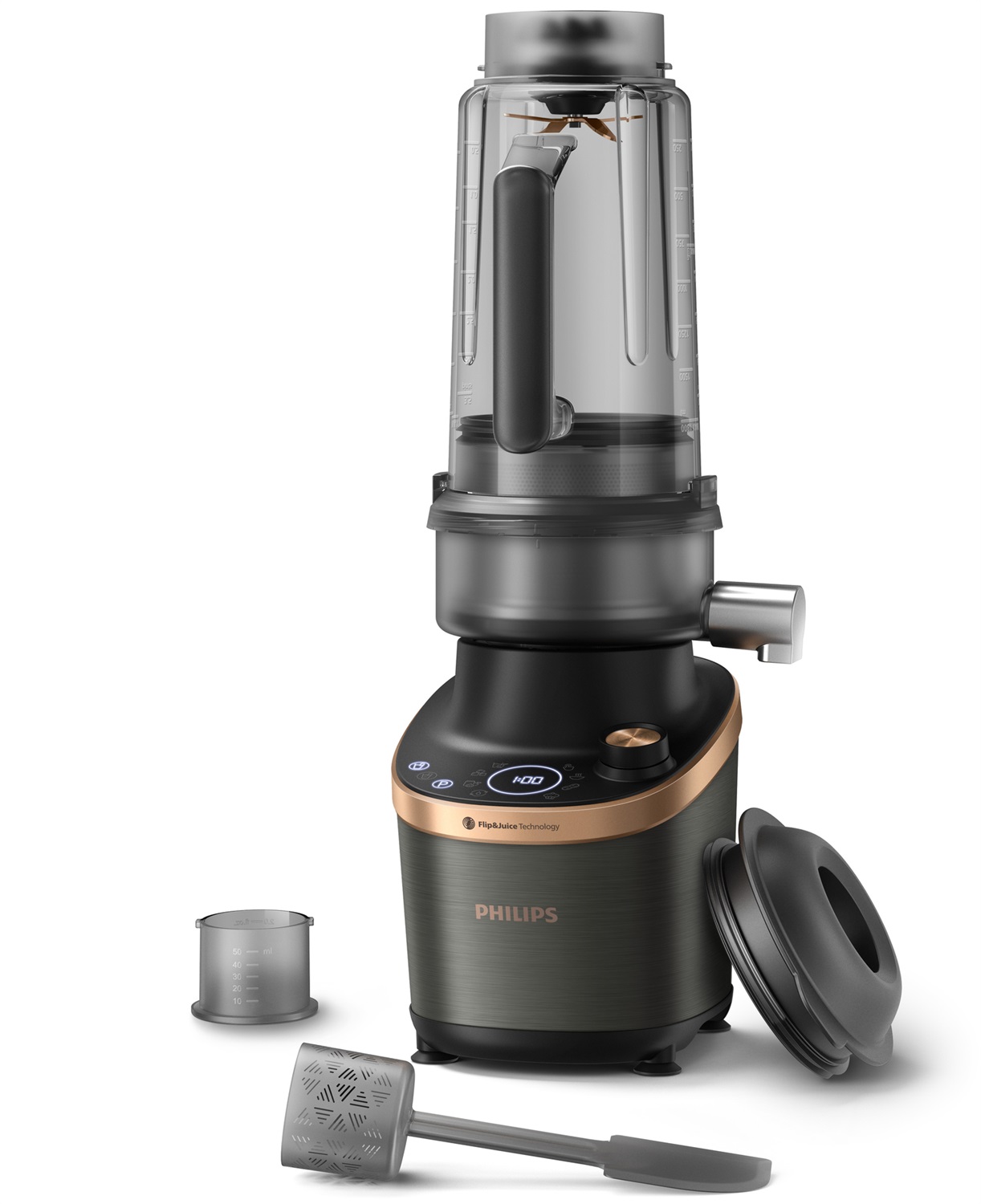 Philips HR3770/00 Frullatore Flip & Juice 1500 W 2 L Nero Rame con Tecnologia ProBlend Ultra
