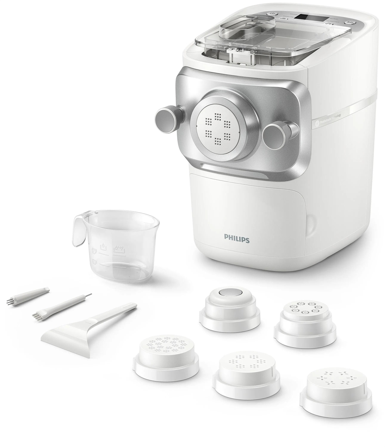 Philips 7000 Series Pasta Maker HR2660/00 - Macchina per la pasta elettrica, 200 W, 6 trafile, Tecnologia ProExtrude, Bianco