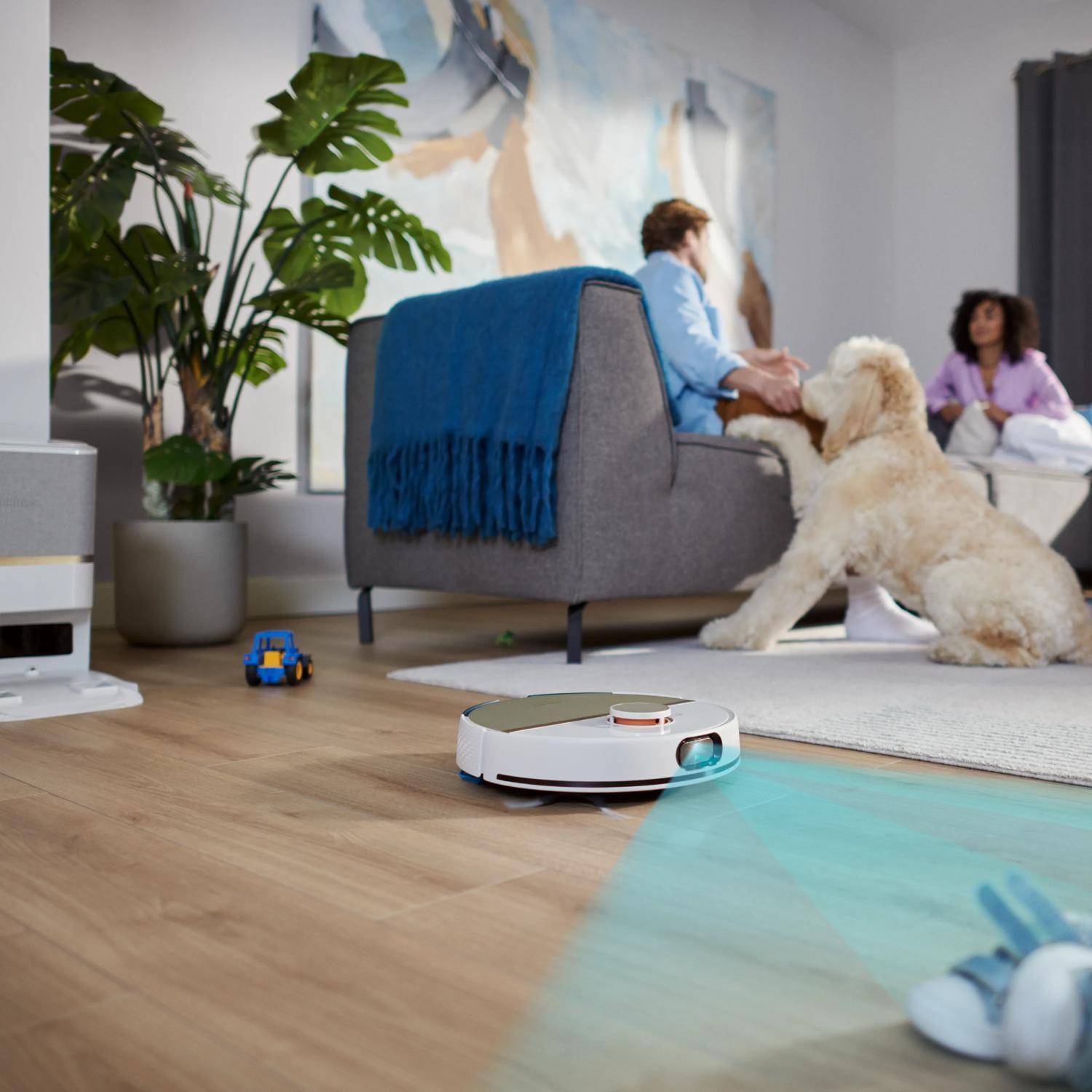 Philips HomeRun Serie 7000 XU7100/02 - Robot Aspirapolvere e Lavapavimenti con Mappatura, Alta Potenza Asp.ne (5000 Pa), Rilevamento Ostacoli, Stazione di Ricarica, per Tappeti e Peli di Animali, App WiFi