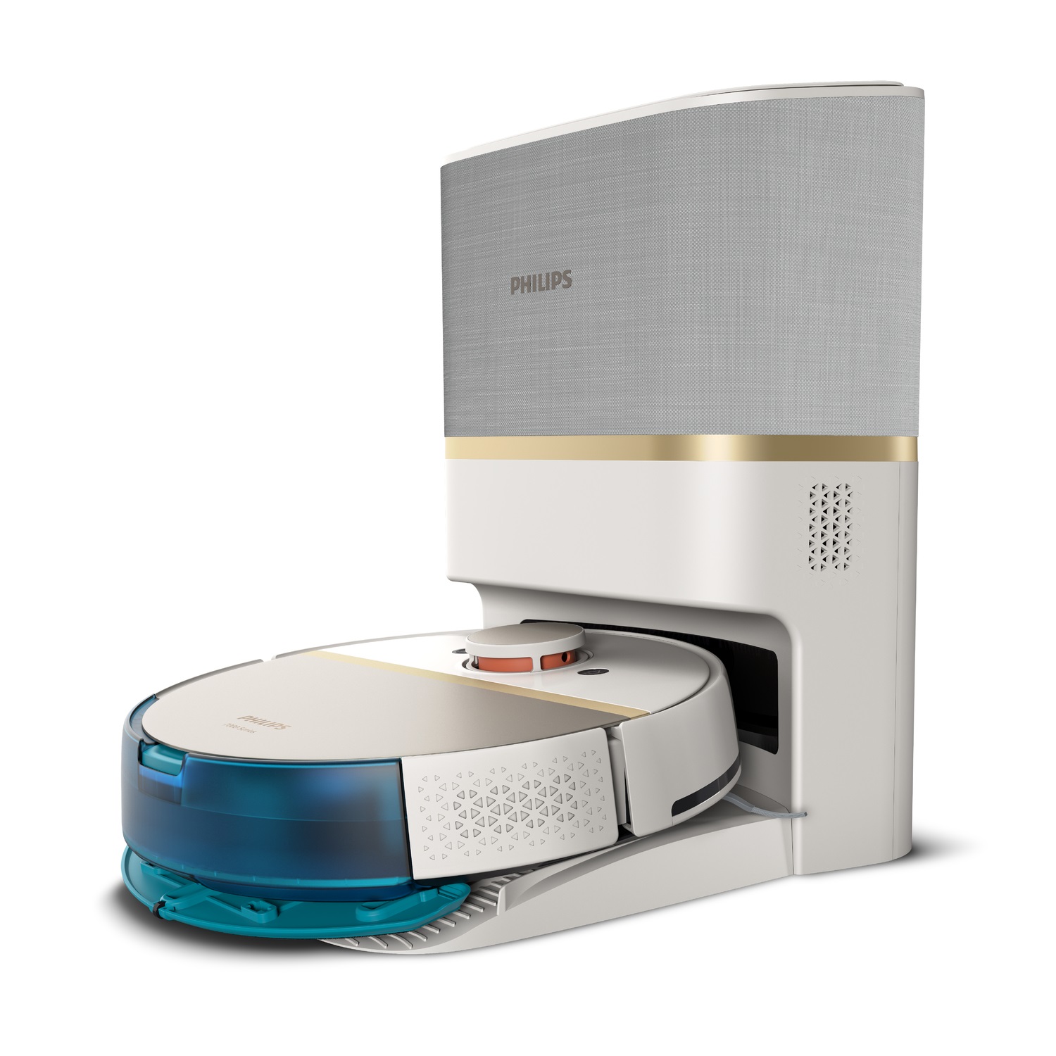 Philips HomeRun Serie 7000 XU7100/02 - Robot Aspirapolvere e Lavapavimenti con Mappatura, Alta Potenza Asp.ne (5000 Pa), Rilevamento Ostacoli, Stazione di Ricarica, per Tappeti e Peli di Animali, App WiFi