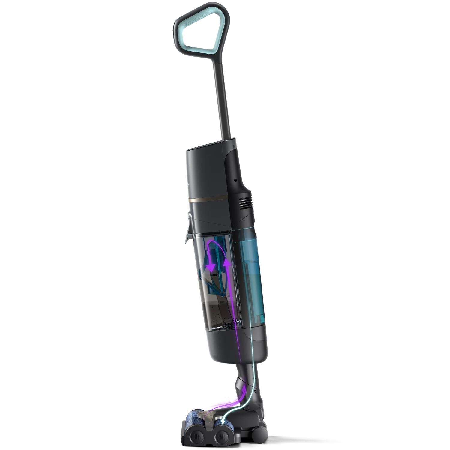 Philips AquaTrio 7000 Series XW7110/01 Lavapavimenti senza filo Wet & Dry - Aspirapolvere a bastone, Senza sacchetto, Colore Champagne/Grigio, Autopulizia Automatica, fino a 30 Min di Autonomia