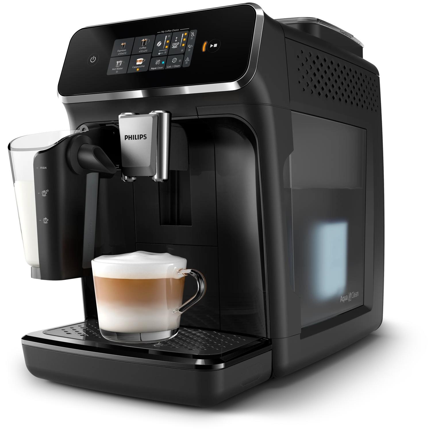 Philips Series 2300 LatteGo EP2331/10 Macchina per caffè espresso automatica con macinatore integrato, 4 bevande, potenza 1450W, colore Nero