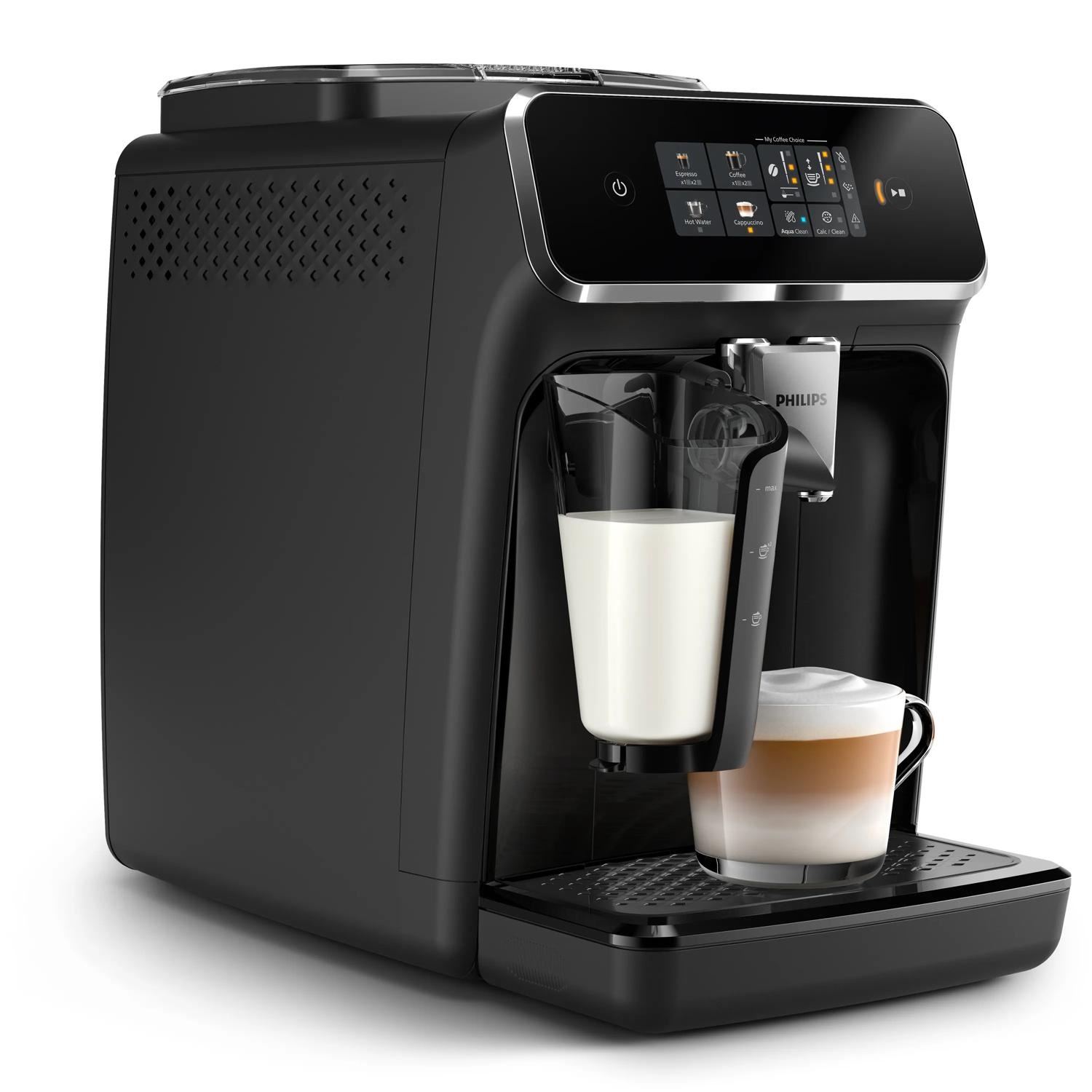 Philips Series 2300 LatteGo EP2331/10 Macchina per caffè espresso automatica con macinatore integrato, 4 bevande, potenza 1450W, colore Nero