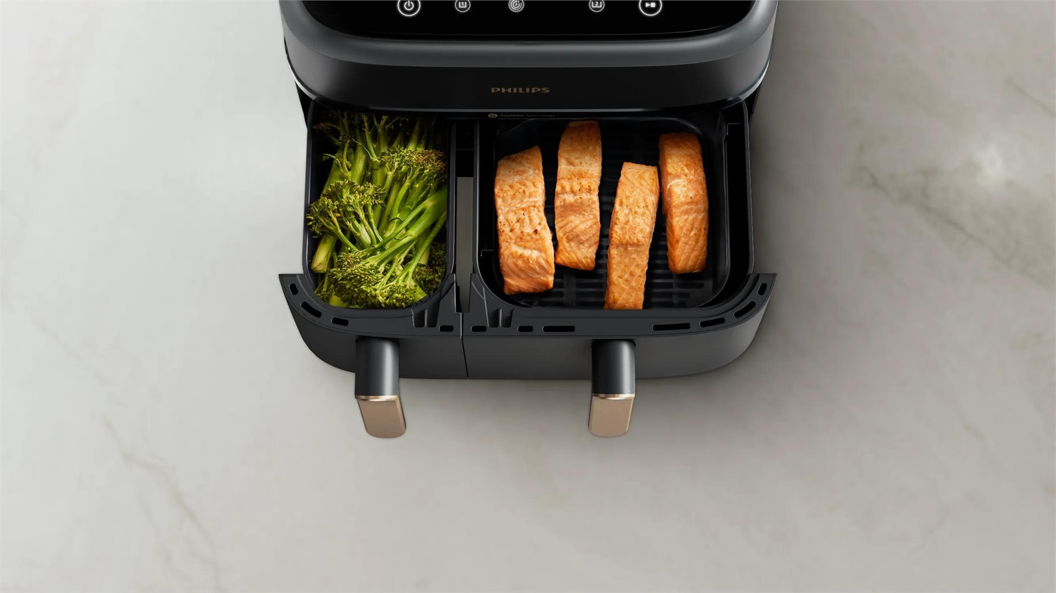 Philips Serie 3000 Airfryer doppio cestello, friggitrice ad aria da 9.0L, 12 metodi di cottura, App per ricette NA352/00