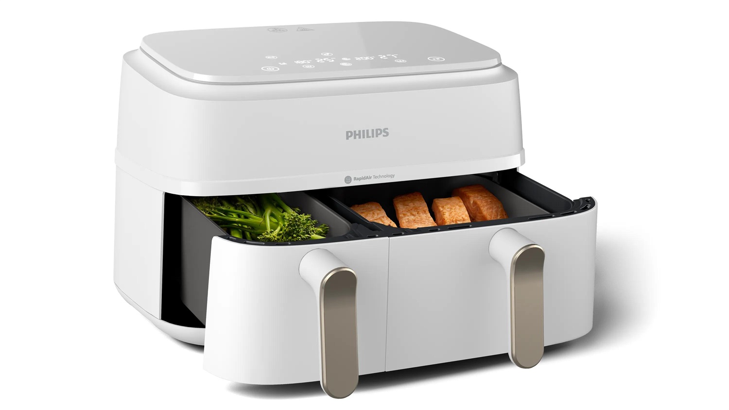 Philips 3000 Series NA353/10 Friggitrice ad Aria Doppio Cestello 9L 1.5kg 2750W con Tecnologia Rapid Air