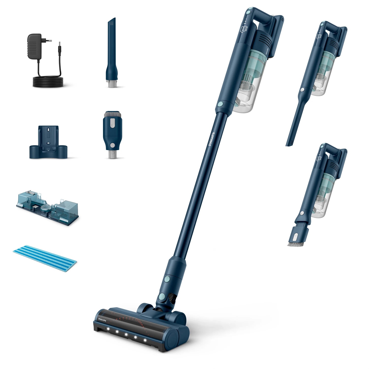 Philips Serie 5000 XC5041/01 - Aspirapolvere senza filo a batteria con tecnologia PowerCyclone 10 e bocchetta TriActive Multi LED