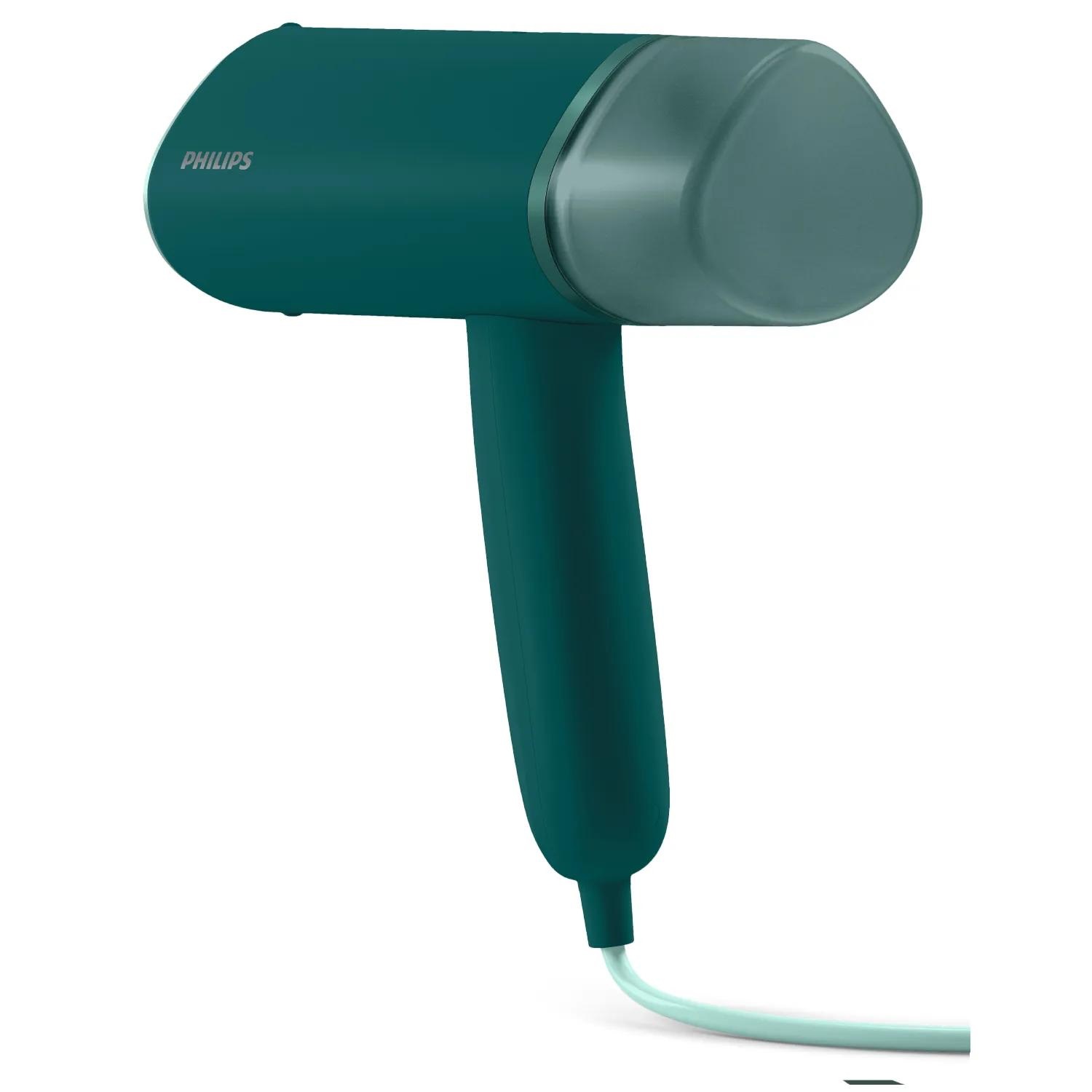 Philips 3000 Series STH3020/70 Stiratrice Verticale a Vapore Portatile - 1000W, 20 g/min, Serbatoio Staccabile da 120 ml, Piastra in Metallo, Verde Scuro