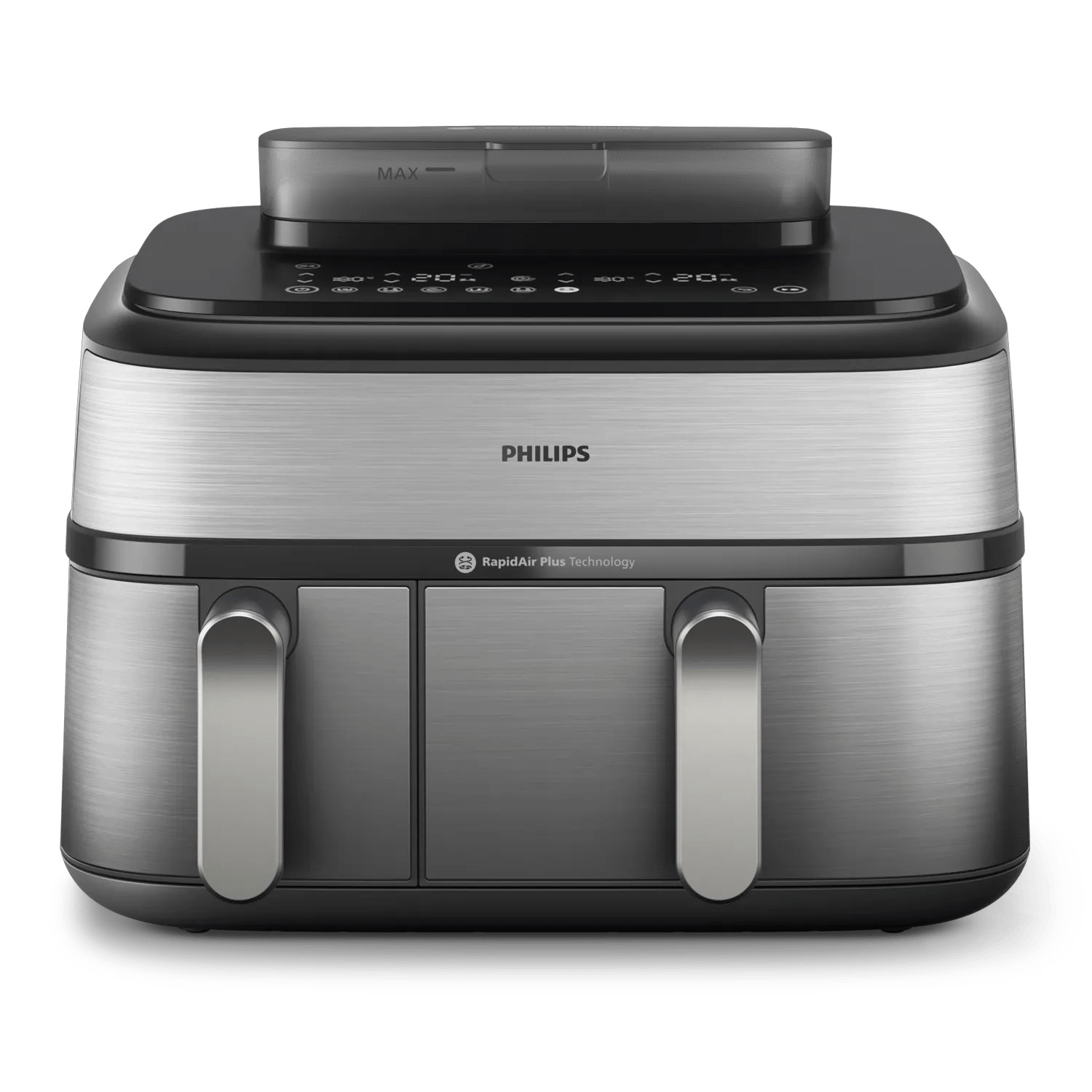 Philips Airfryer Serie 5000 NA555/00 - Friggitrice ad Aria Doppio Cestello 9L, 2750W, Funzione Vapore, 19 Metodi di Cottura, Tecnologia Rapid Air Plus