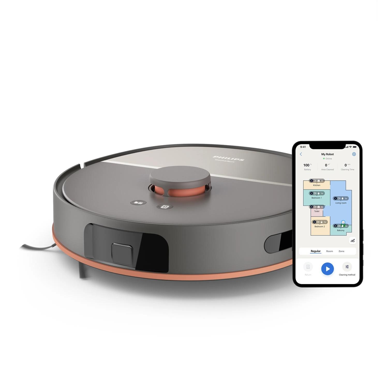 Philips Aspirapolvere Robot HomeRun Serie 5000 - Aspirazione e Lavaggio Pavimenti XU5000/10