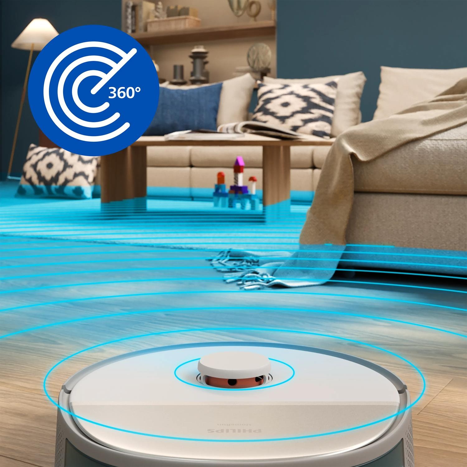 Philips Aspirapolvere Robot HomeRun Serie 5000 - Aspirazione e Lavaggio Pavimenti XU5000/10