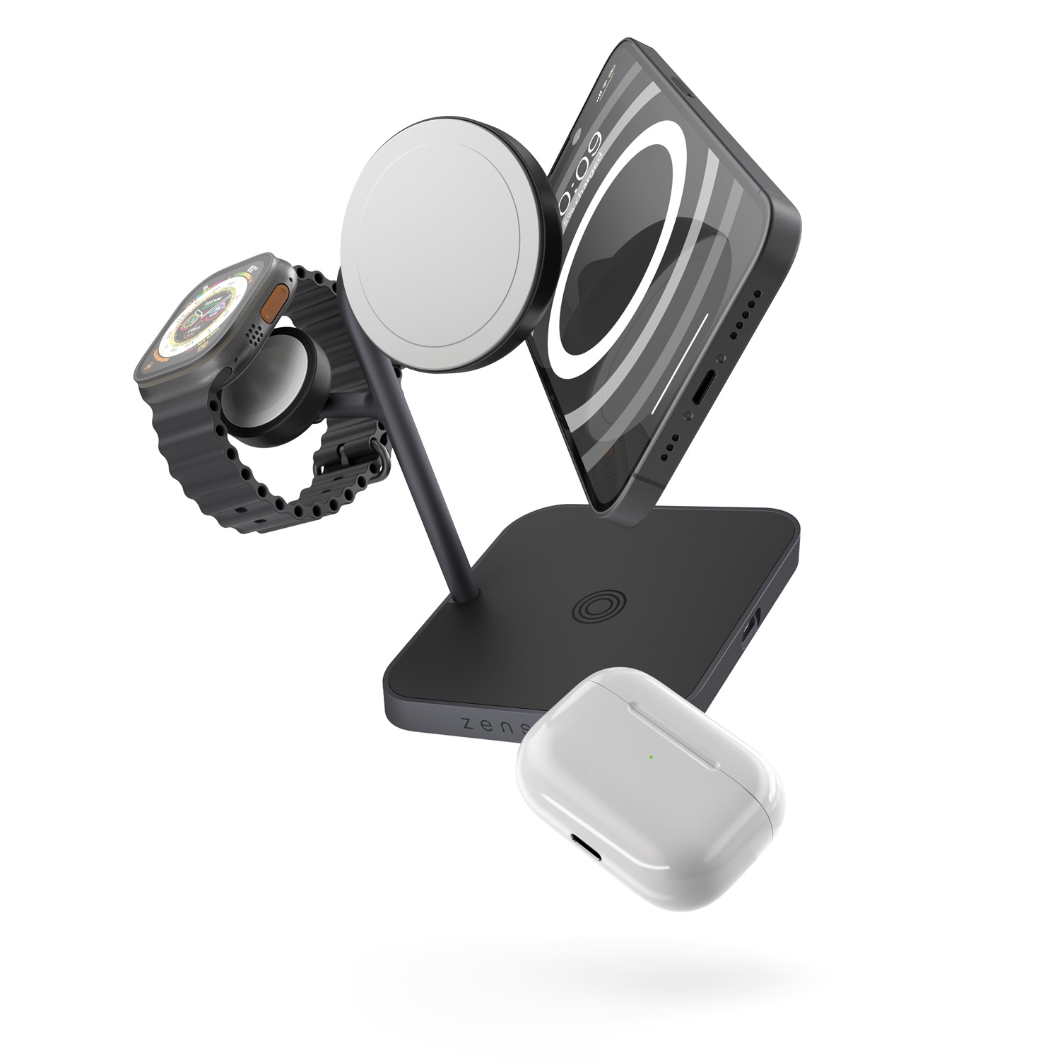 Zens ZEAPDC01/00 Caricabatterie Wireless Nero per Smartphone, Tablet, Orologi Intelligenti e Cuffie con Ricarica Rapida