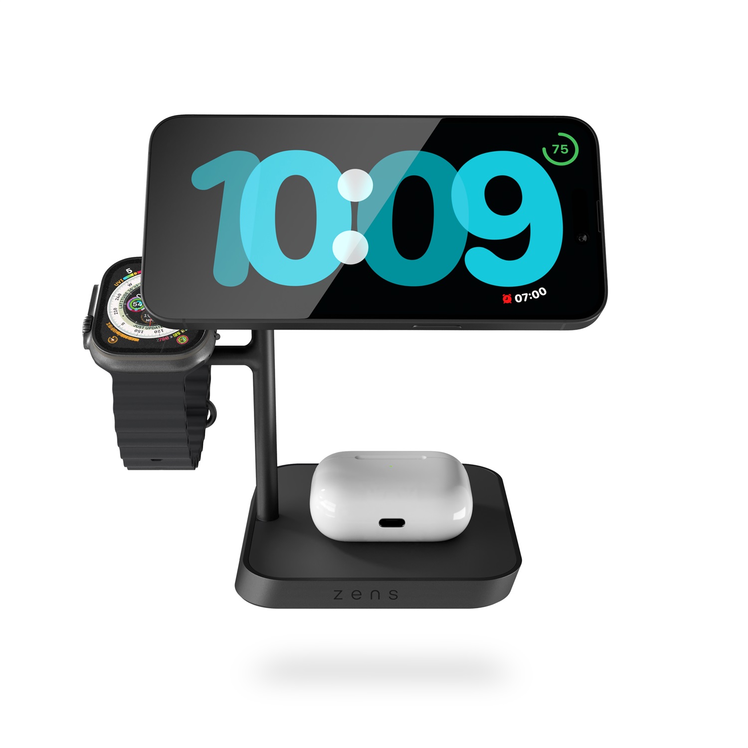 Zens ZEAPDC01/00 Caricabatterie Wireless Nero per Smartphone, Tablet, Orologi Intelligenti e Cuffie con Ricarica Rapida