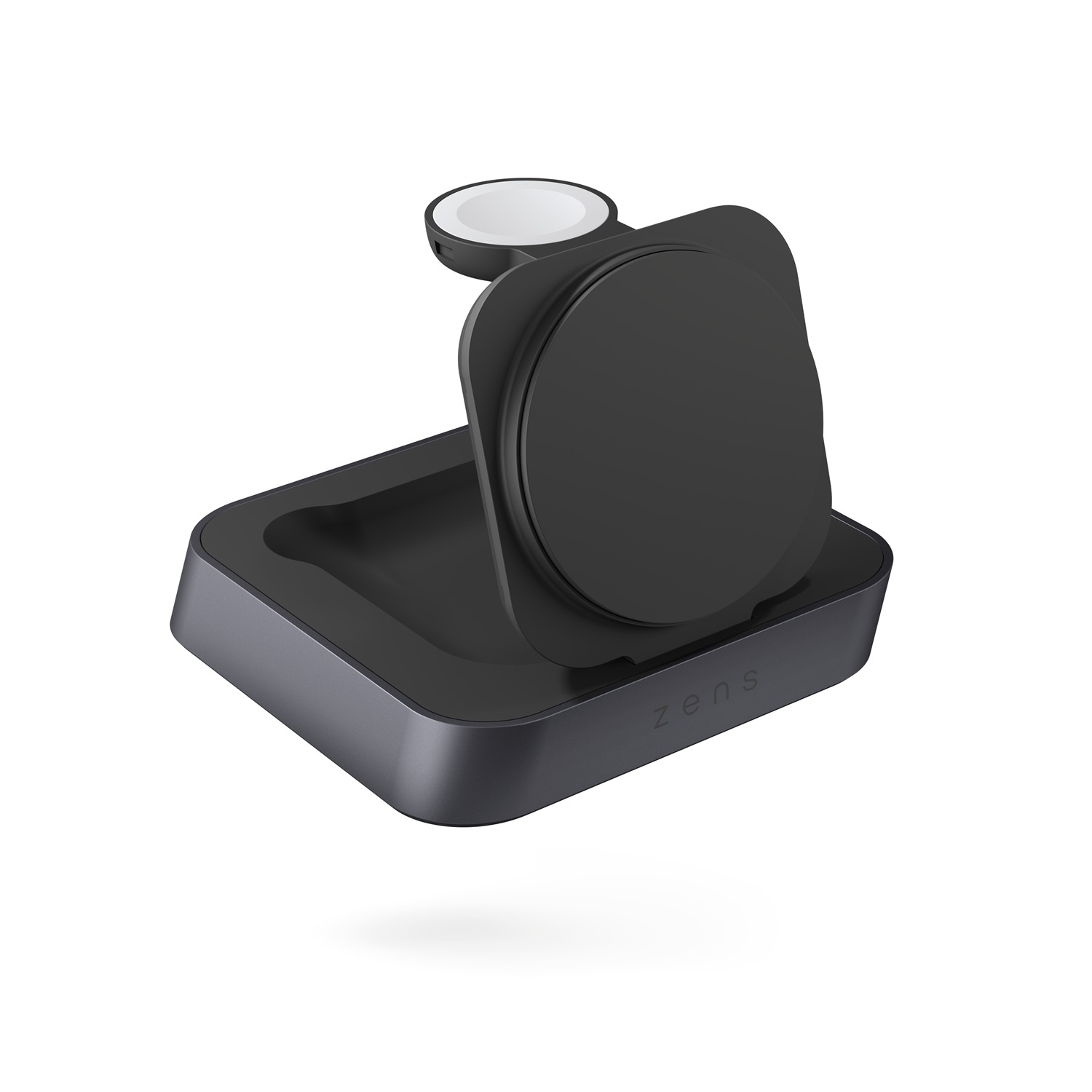 ZENS Nightstand Charger PRO 2 - Caricatore Wireless 15W 2in1 Compatibile con MagSafe e Qi2, Certificato Qi2, Adattatore da 20W incluso, Nero