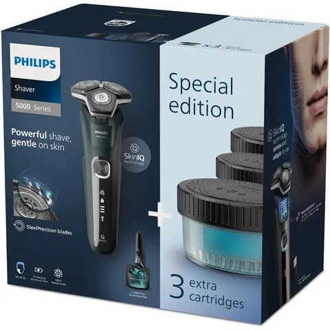 Philips Rasoio Elettrico Wet & Dry Series 5000 S5884/69 con Tecnologia SkinIQ e Testine Flessibili 360-D