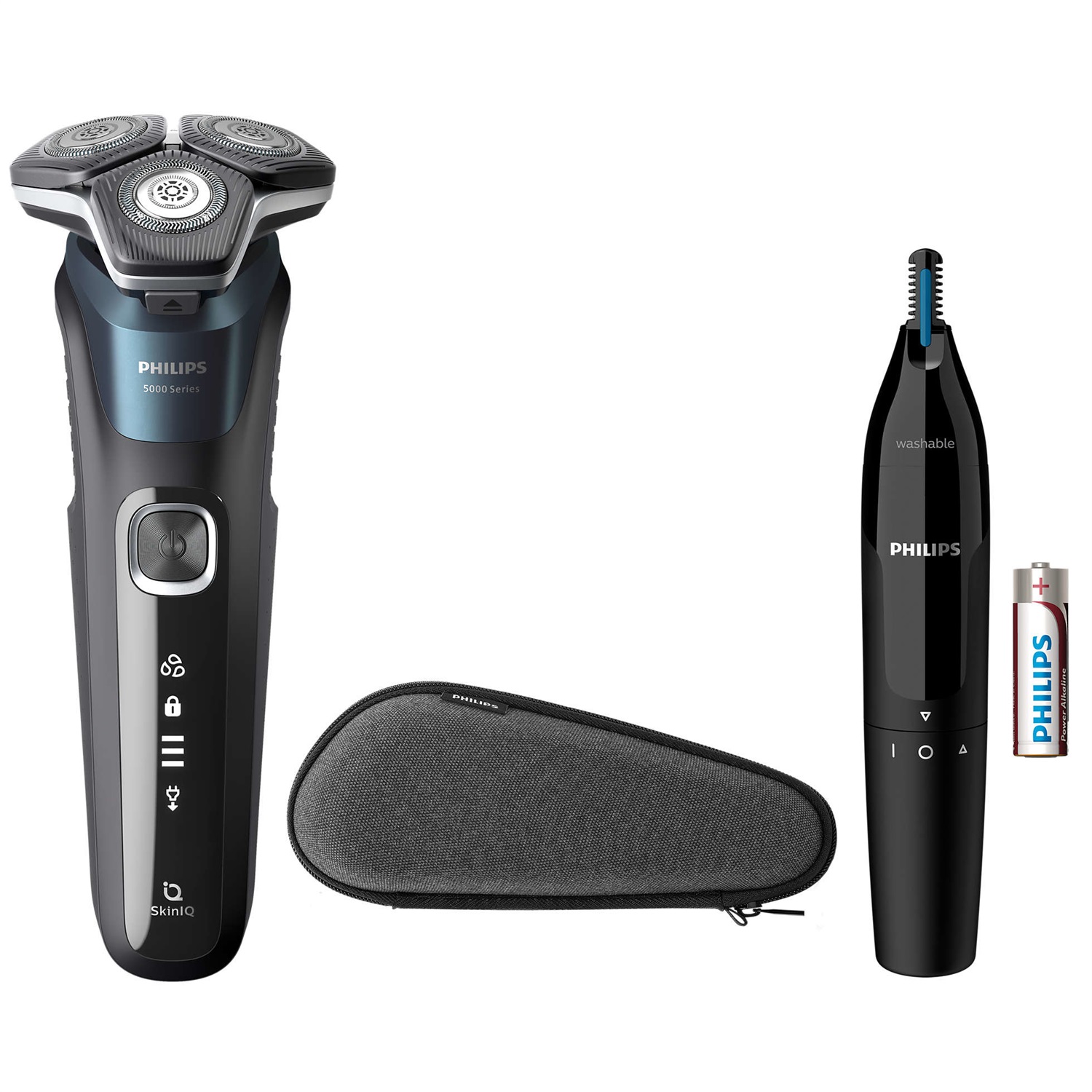 Philips SHAVER Series 5000 S5889/11 Rasoio Elettrico Wet & Dry con SteelPrecision Blades, Rotazione, Acciaio Inox, Colore Marrone, Autonomia 60 min