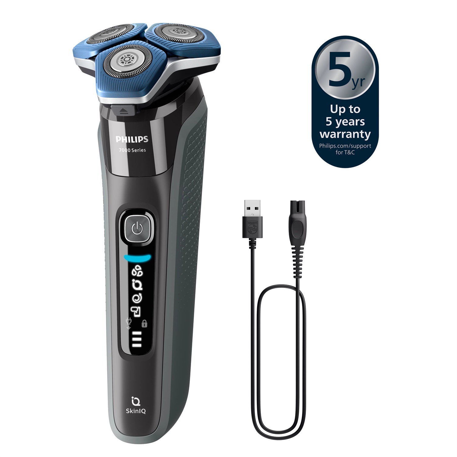 Philips SHAVER Series 7000 S7887/55 Rasoio Elettrico Wet & Dry con SteelPrecision Blades e Tecnologia SkinIQ