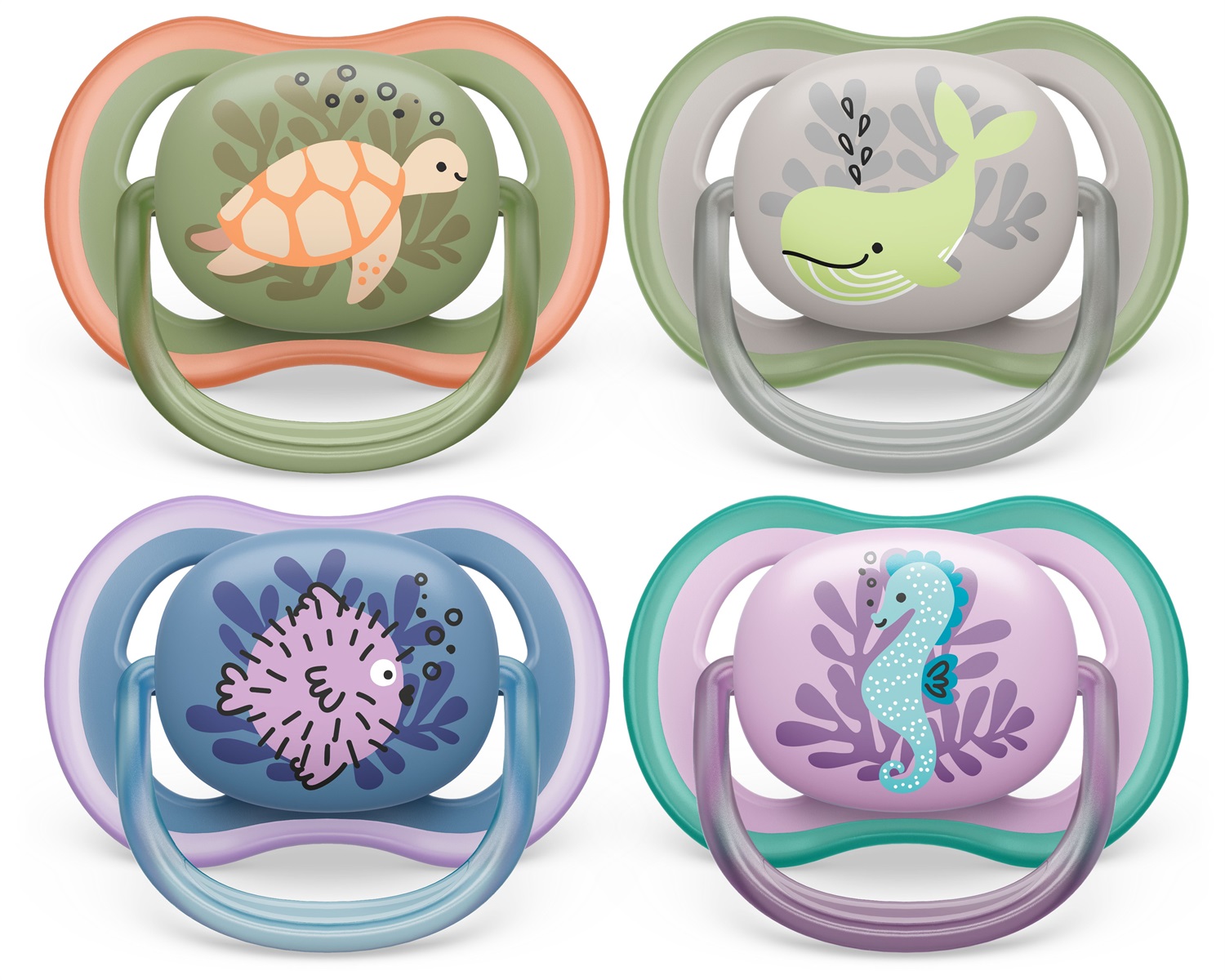 Philips Avent Ultra Air SCF085/40 - Set di 2 succhietti 6-18 mesi, colori misti con fori extra-large per comfort