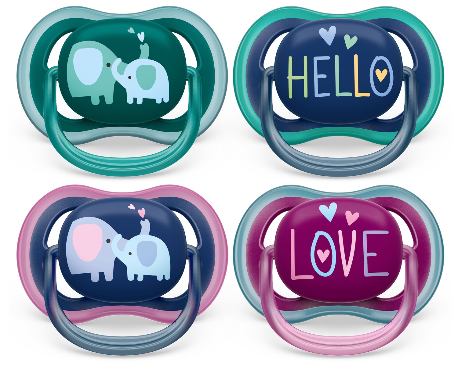 Philips AVENT Ultra Air SCF349/19 Succhietto 0-6M Mix - Silicone Alimentare, Fori Extra-Large, 2 Pezzi