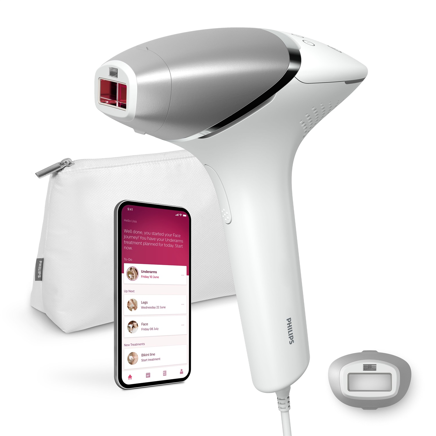 Philips Lumea Prestige BRI940/00 - Epilatore a Luce Pulsata IPL con Tecnologia SenseIQ, Colore Bianco, 5 Impostazioni di Luce, Tempo di Trattamento Gambe 8,5 min