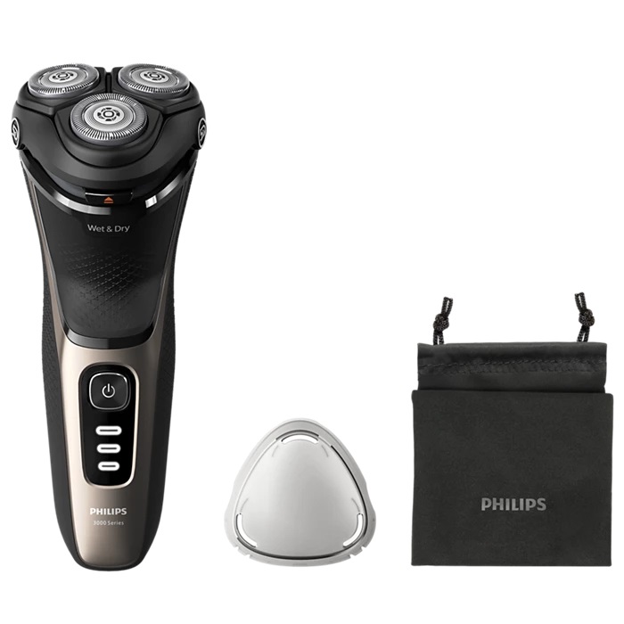 Philips Shaver 3000 Series S3242/12 Rasoio Elettrico Wet & Dry con Testine Pivot & Flex 5D e Lame PowerCut