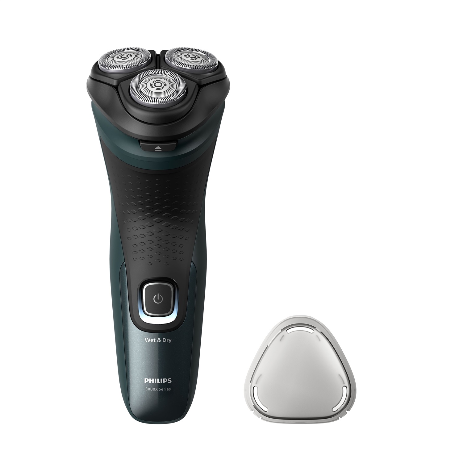 Philips Shaver 3000X Series X3052/00 Rasoio elettrico Wet & Dry con PowerCut blade system, 3 testine, autonomia 45 min, ricaricabile e lavabile