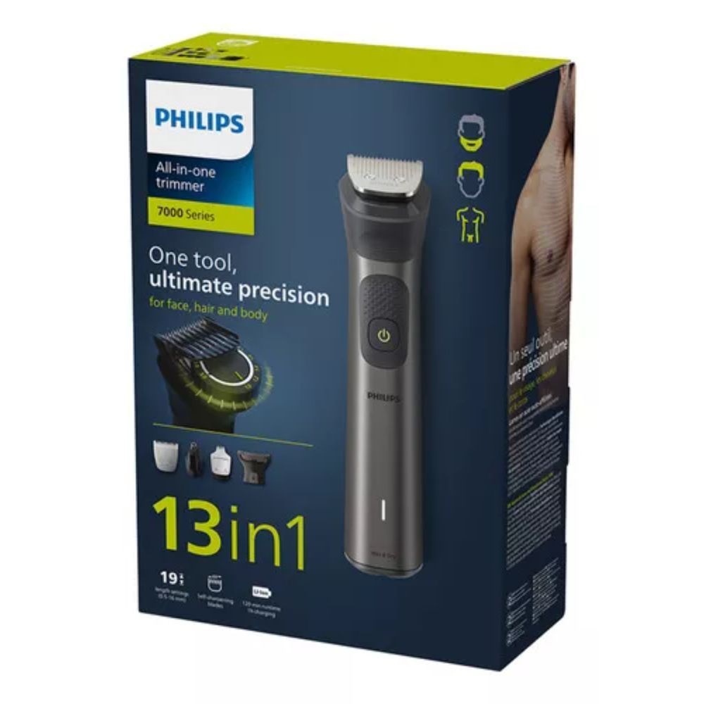 Philips Multigroom Series 7000 MG7920/15 Rasoio Rifinitore All-in-One 13 in 1 per Viso, Capelli e Corpo - Grigio