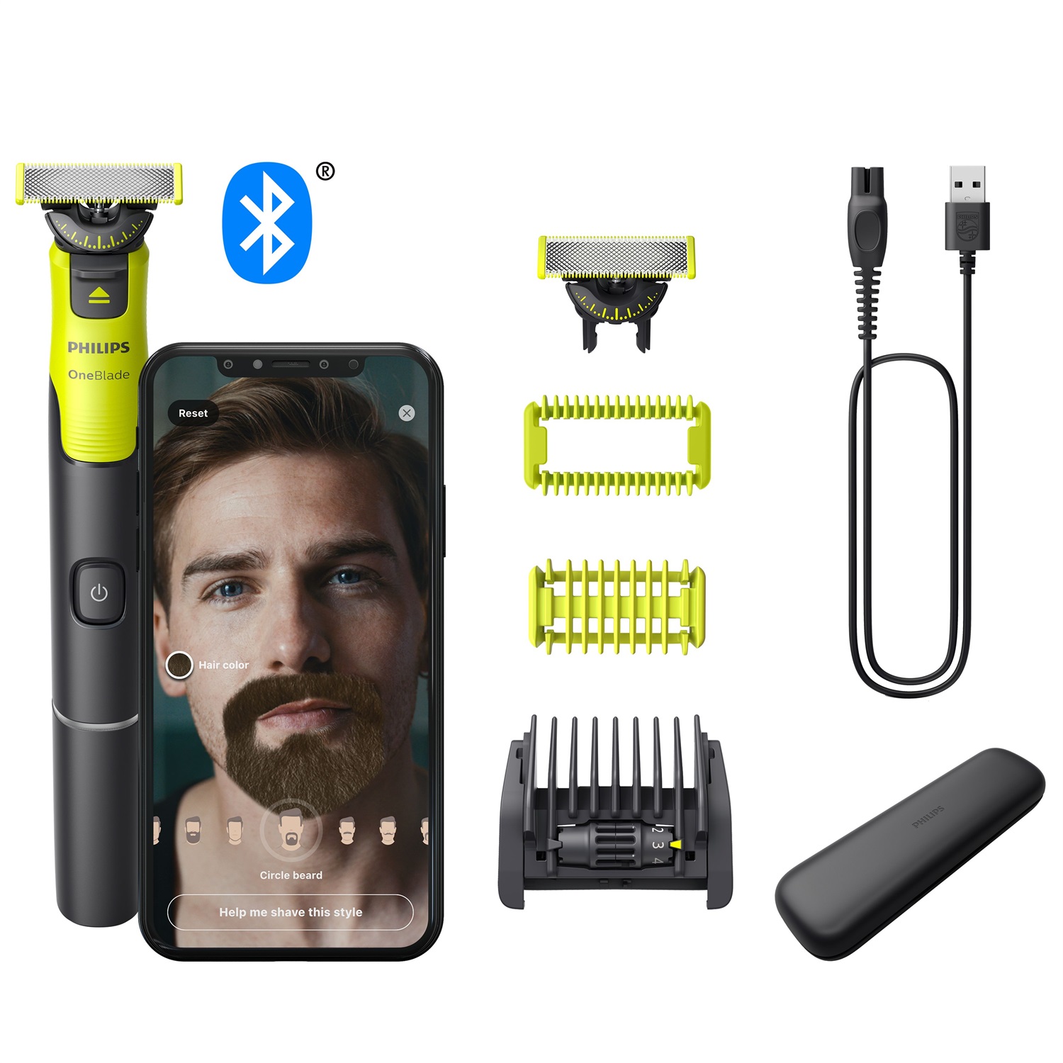 Philips OneBlade 360 QP4631/65 - Rasoio Elettrico per Viso e Corpo, Regolabarba, Lama 360, Pettine Regolabile 5in1, Kit per il Corpo e Custodia da Viaggio