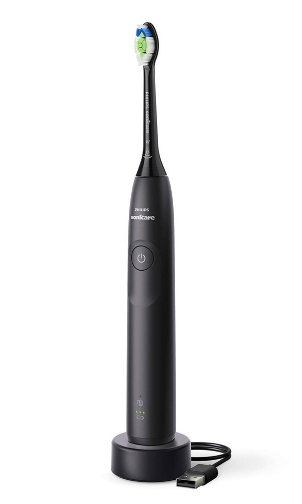 Philips Sonicare 5300 HX7101/01 Spazzolino Elettrico Sonico con 2 Livelli di Intensità, Avviso di Pressione, EasyStart, Smartimer e BrushPacer, Nero
