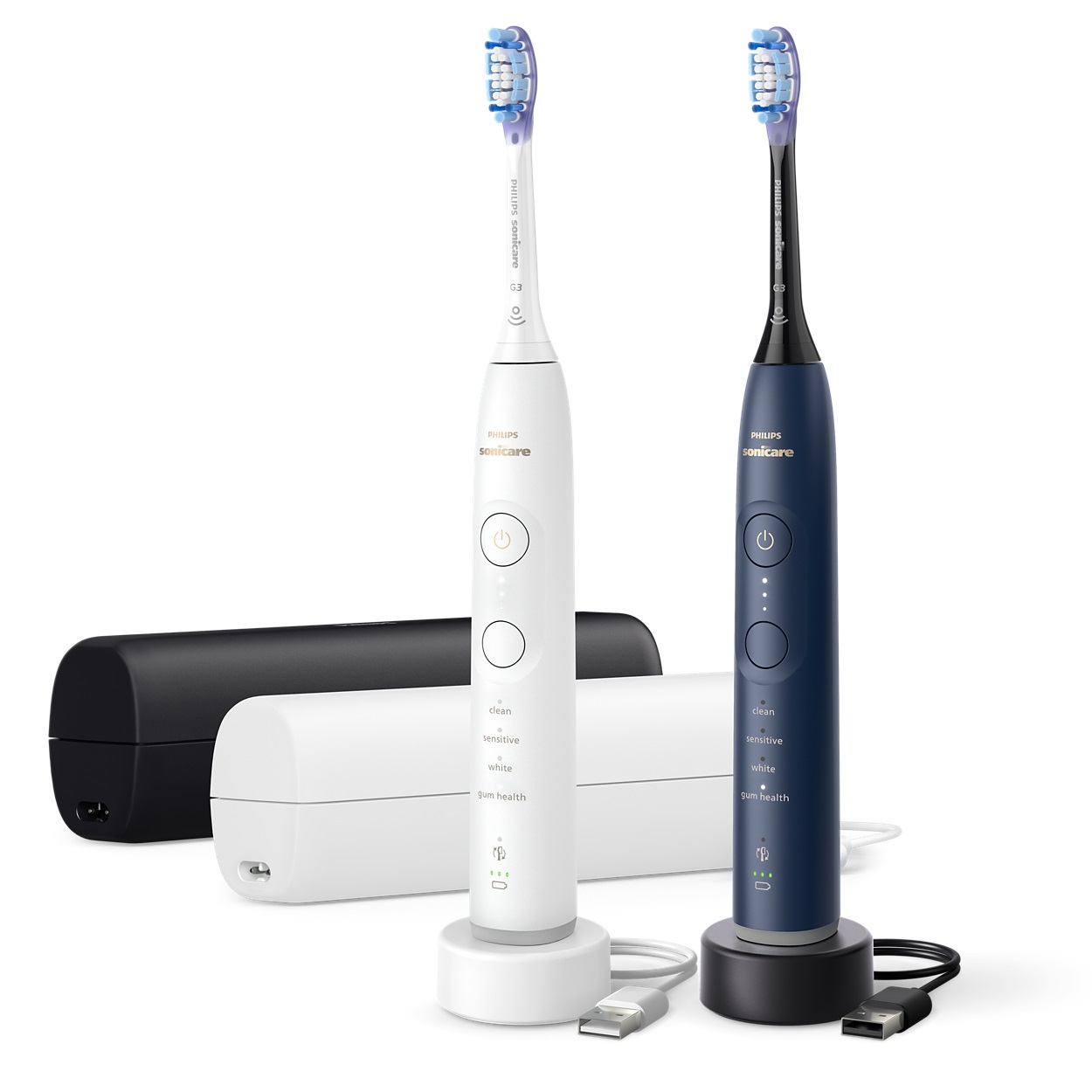 Philips Sonicare 7100 HX7429/01 - Spazzolino elettrico sonico con app, 4 modalità di spazzolamento, 3 livelli di intensità, avviso di pressione e SmarTimer, confezione da 2