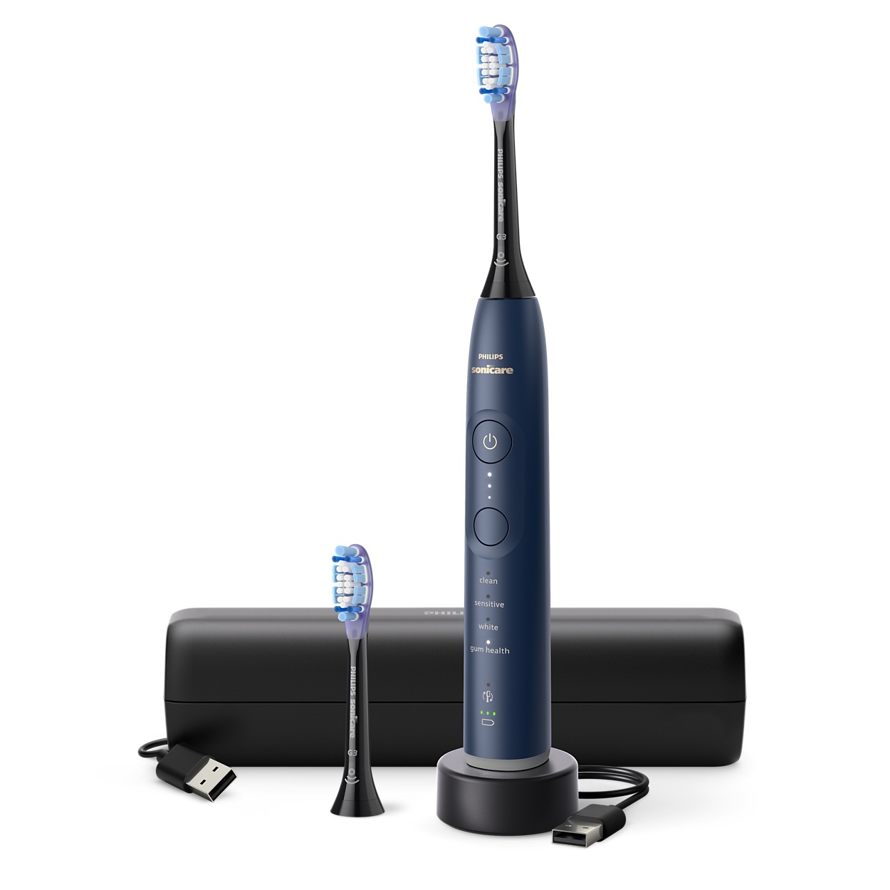 Philips Sonicare 7100 HX7423/01 Spazzolino Elettrico Sonico con App, 4 Modalità di Spazzolamento, 3 Livelli di Intensità, Blu Navy