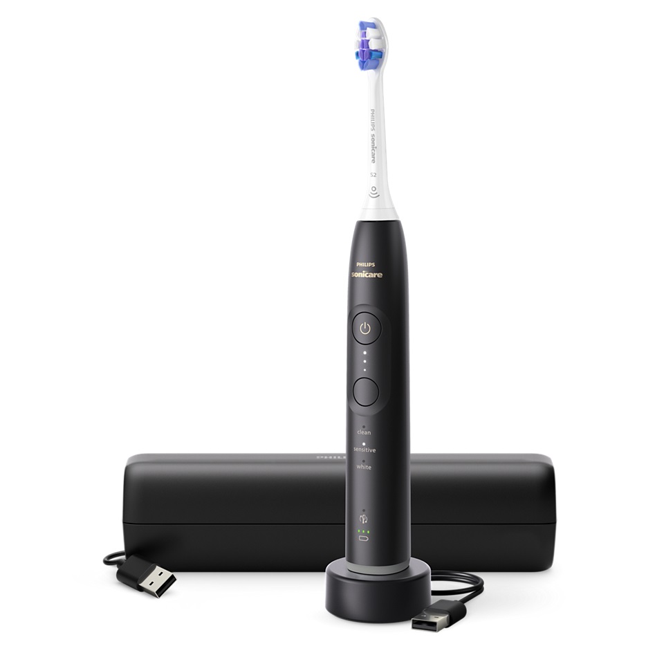 Philips Sonicare 6500 HX7411/02 Spazzolino Elettrico Sonico Ricaricabile - Nero, 62000 Movimenti/min, Modalità Cura Quotidiana, Sensibile e Sbiancante