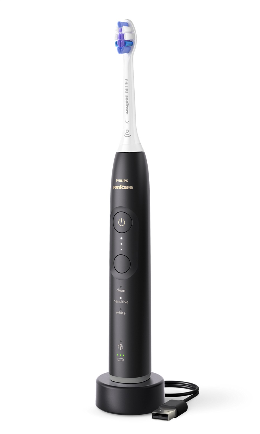 Philips Sonicare 6500 HX7411/02 Spazzolino Elettrico Sonico Ricaricabile - Nero, 62000 Movimenti/min, Modalità Cura Quotidiana, Sensibile e Sbiancante