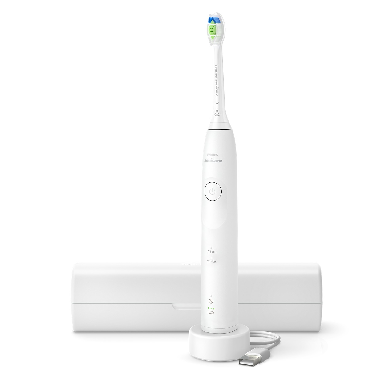 Philips Sonicare 5500 HX7110/02 Spazzolino Elettrico Sonico con 2 Modalità, Avviso di Pressione, EasyStart, Smartimer e BrushPacer - Bianco