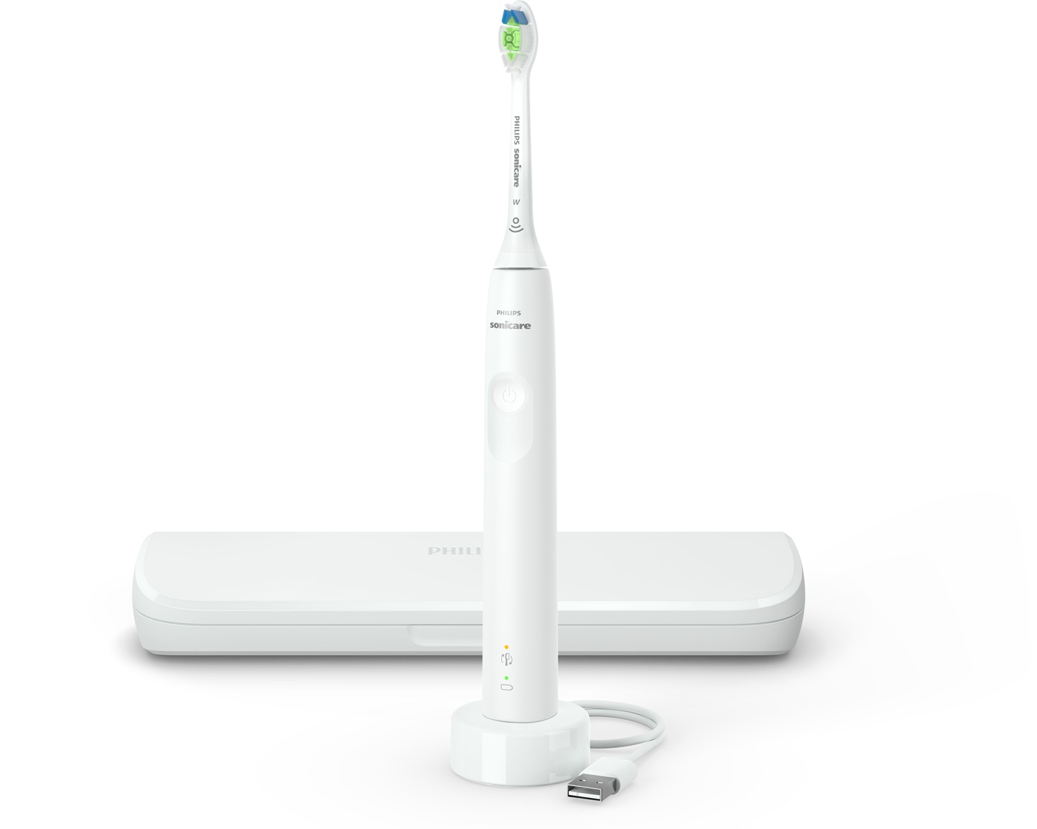 Philips Sonicare 4100 Series HX3683/33 - Spazzolino elettrico sonico con testina W2 Optimal White, custodia da viaggio e caricatore USB