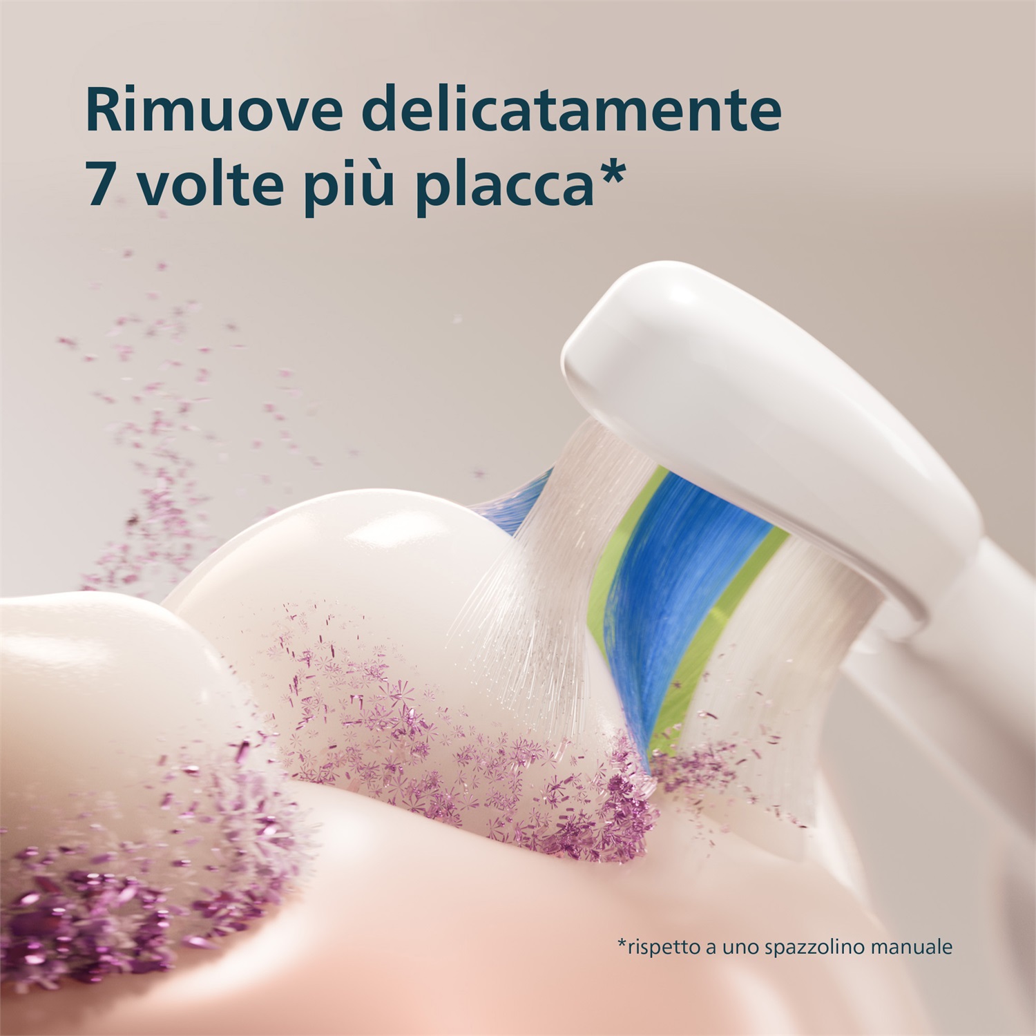Philips Sonicare 5300 HX7108/02 Spazzolino Elettrico Sonico Ricaricabile Bianco - 62000 Movimenti al Minuto, Cura Quotidiana, 2 Modalità